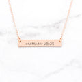 Matthew 25:21 Necklace - Rose Gold Bar Necklace