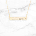 Matthew 25:21 Necklace - Gold Bar Necklace