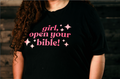 girl, tee with stars