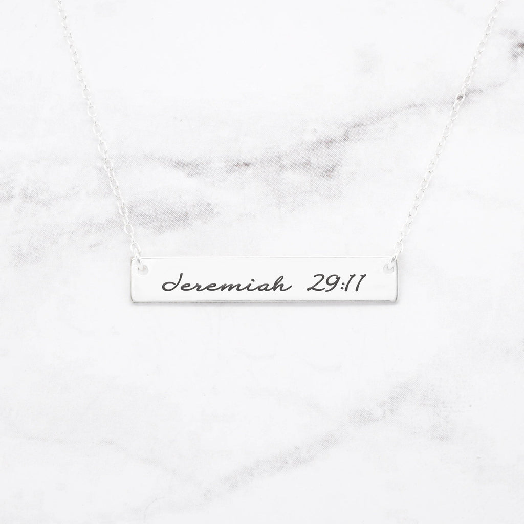 Jeremiah 29:11 Necklace - Gold Bar Necklace