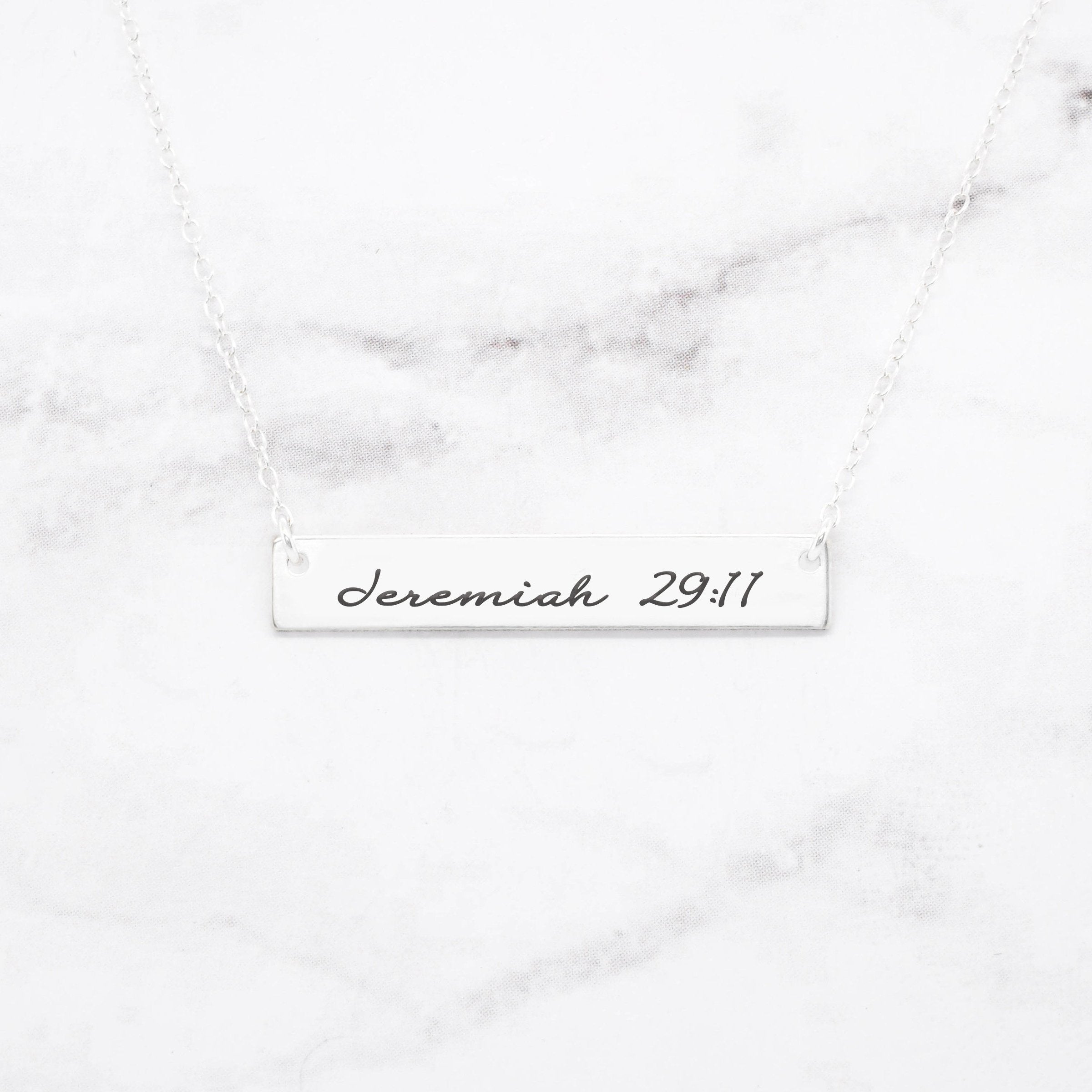 Jeremiah 29:11 Necklace - Gold Bar Necklace